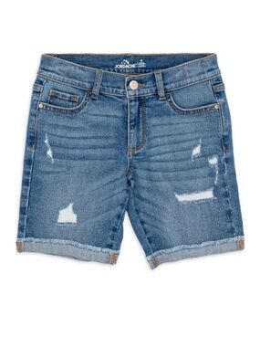 Jordache Girls Cuffed Distressed Jeans Bermuda Shorts